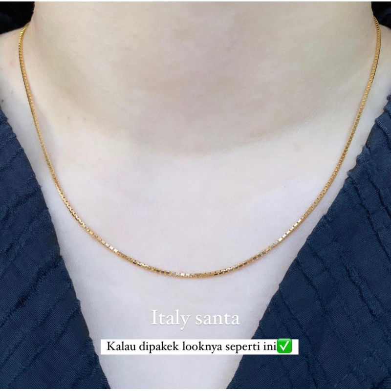 Kalung Emas Italy Kalung Emas Santa Italy Polos Kadar 700 16karat Kalung Emas Asli