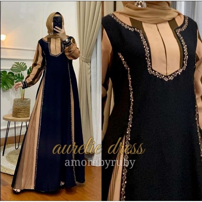 AURELIE DRESS/GAMIS AMORE BY RUBY/GAMIS KONDANGAN/GAMIS GAMIS HIKMAT CREPE