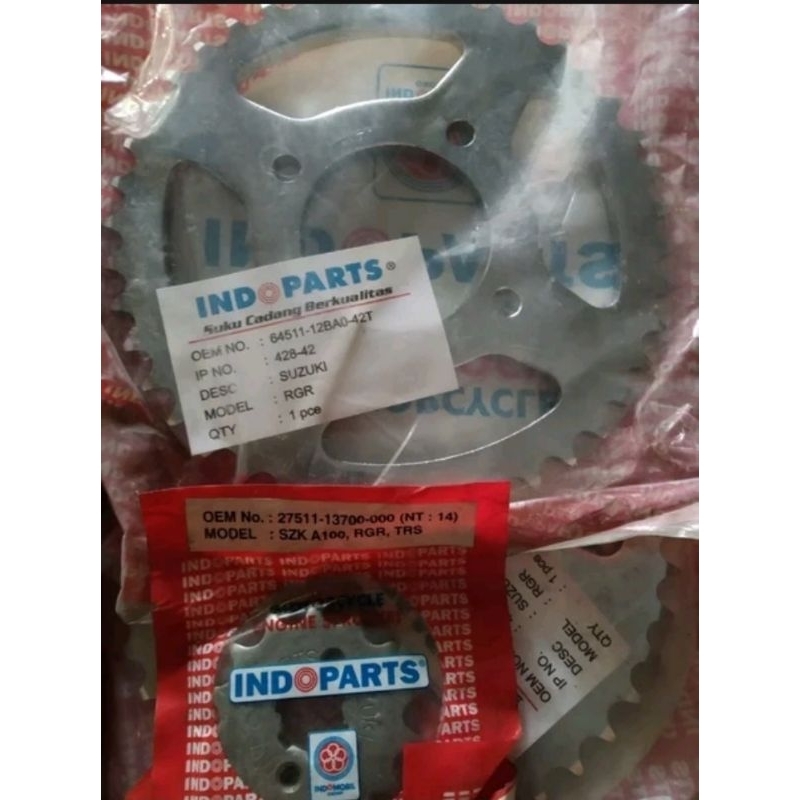 Gear gir depan belakang suzuki Rgr 150 original indoparts