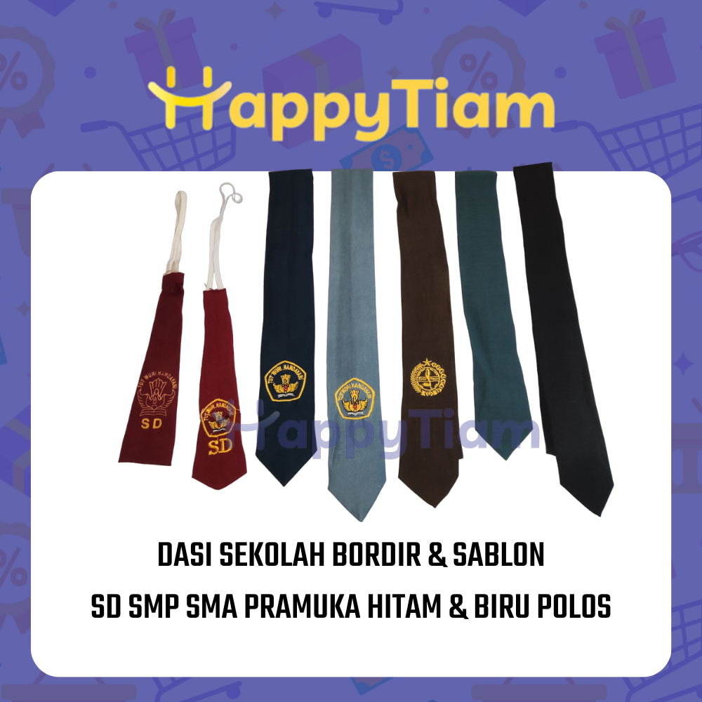 DASI SEKOLAH ANAK SD SMP SMA PRAMUKA HITAM COKLAT BORDIR POLOS BIRU PELAJAR LAKI - LAKI PEREMPUAN