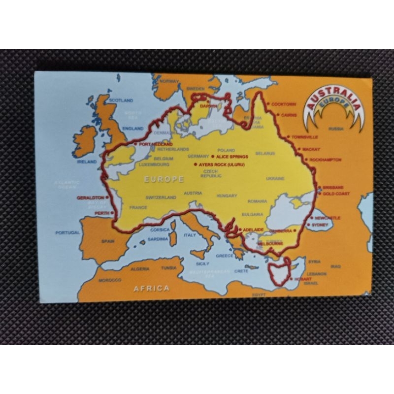 

kartu pos peta australia/australia map postcard