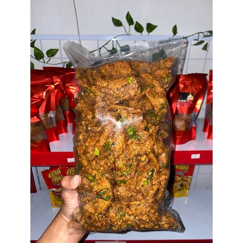 

KULIT AYAM CRISPY KRISPY PEDAS DAUN JERUK MURAH cemilan promo