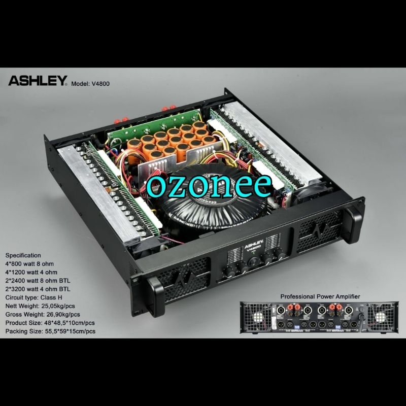Power Amplifier 4 Channel Ashley V4800 V 4800 Original