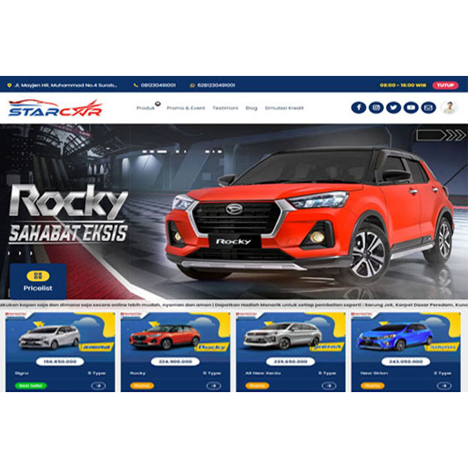 Website Sales Dealer Mobil Siap Pakai - StarCar