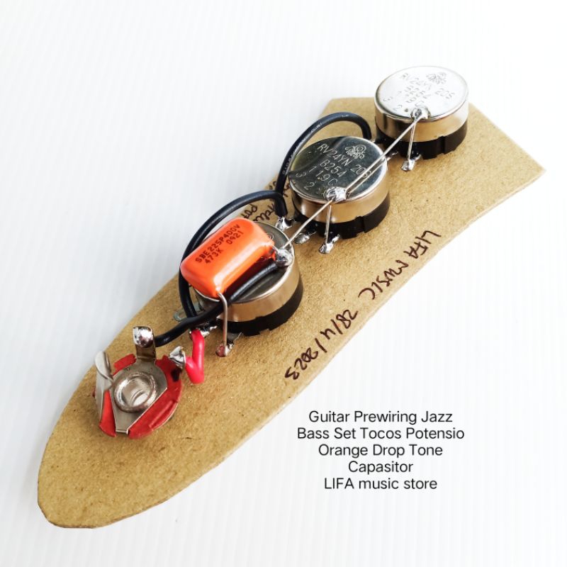 Guitar Prewiring Jazz Bass Set Tocos Potensio Orange Drop Tone Capasitor