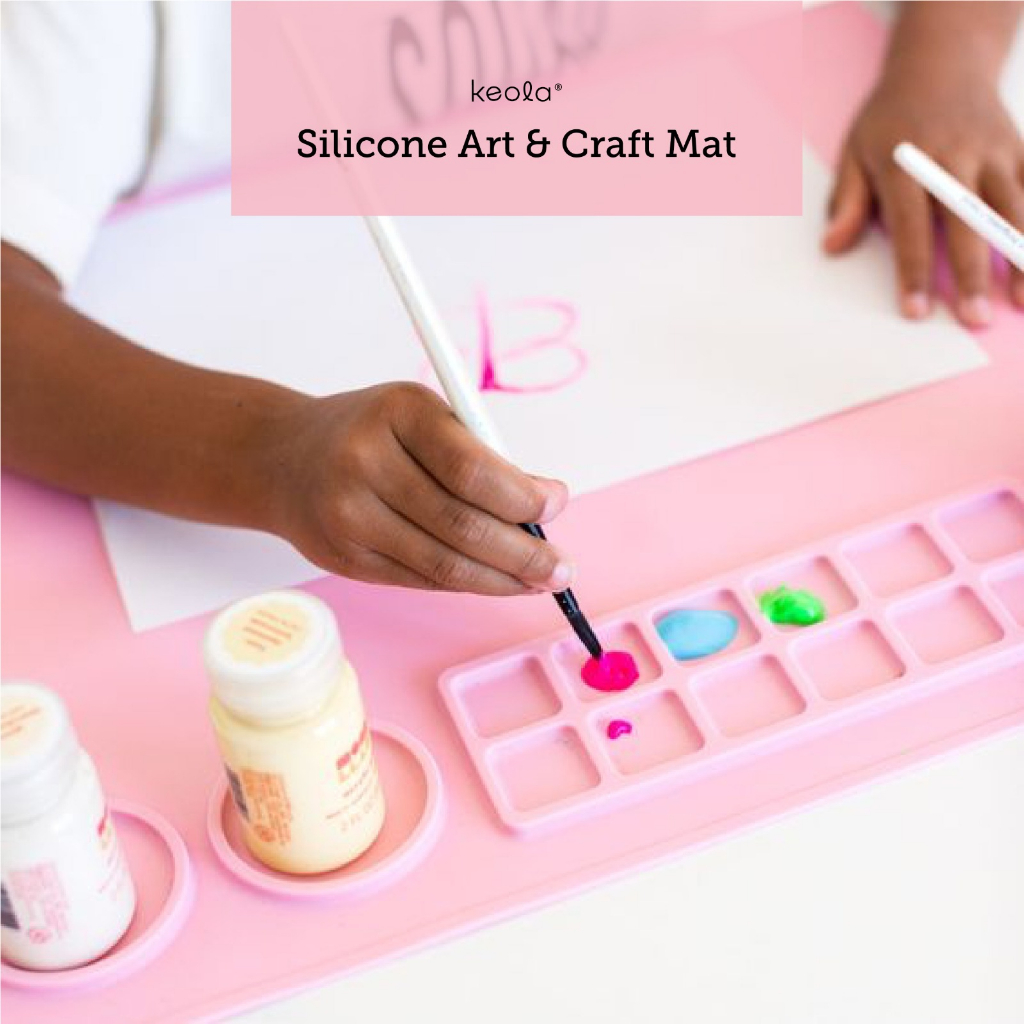 

KEOLA SILICONE PAINTING MAT ART MAT WITH WATER CUP AND PAINT HOLDER ALAS LUKIS SILIKON WADAH CAT