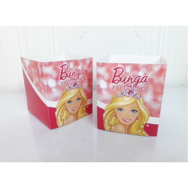 popcorn box custom barbie / wadah popcorn custom barbie / popcorn box barbie