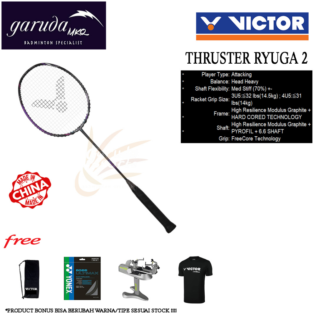 RAKET BADMINTON VICTOR THRUSTER RYUGA II / RAKET VICTOR TK RYUGA II / RYUGA 2