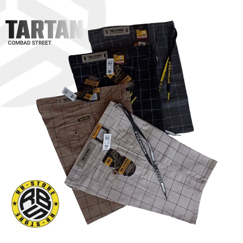 Celana Pendek Kain TARTAN Pria Slimfit Original Bahan MELAR Quality premium - Celana pendek Tartan p