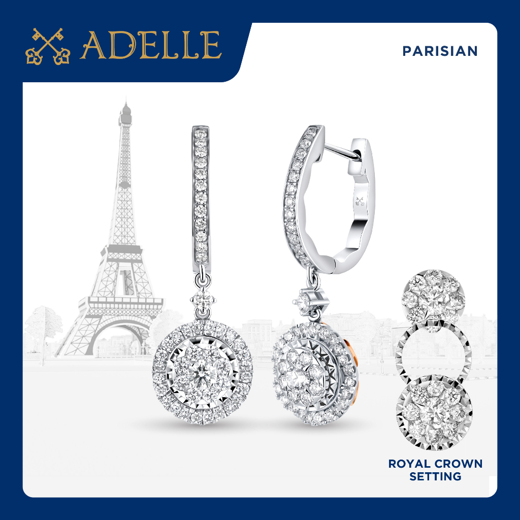 Adelle Jewellery - Impressa Earrings - Anting Emas Berlian