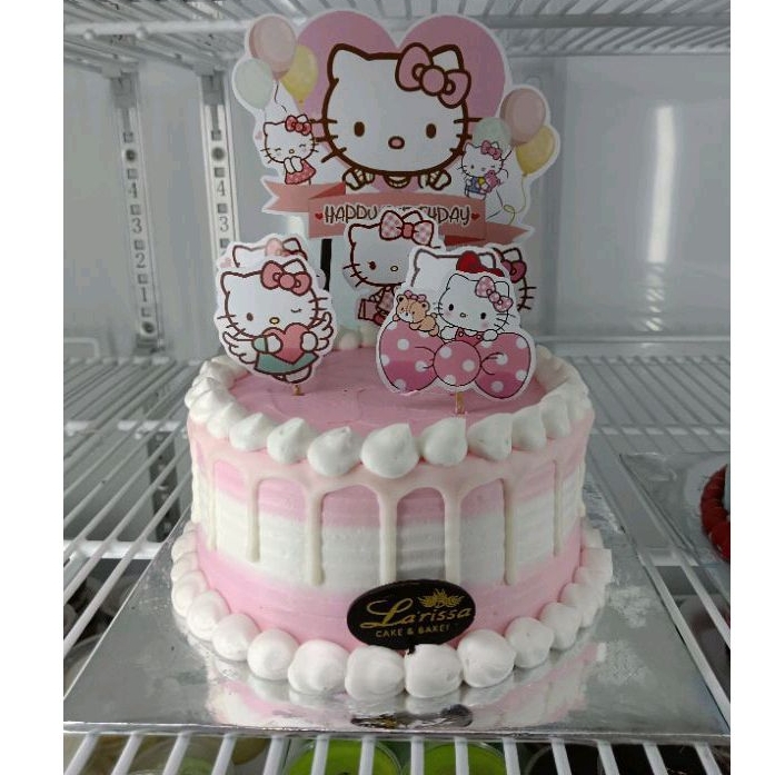 

Kue ulang tahun karakter hello kitty - black Forest dua tumpuk karakter - kue ultah anak