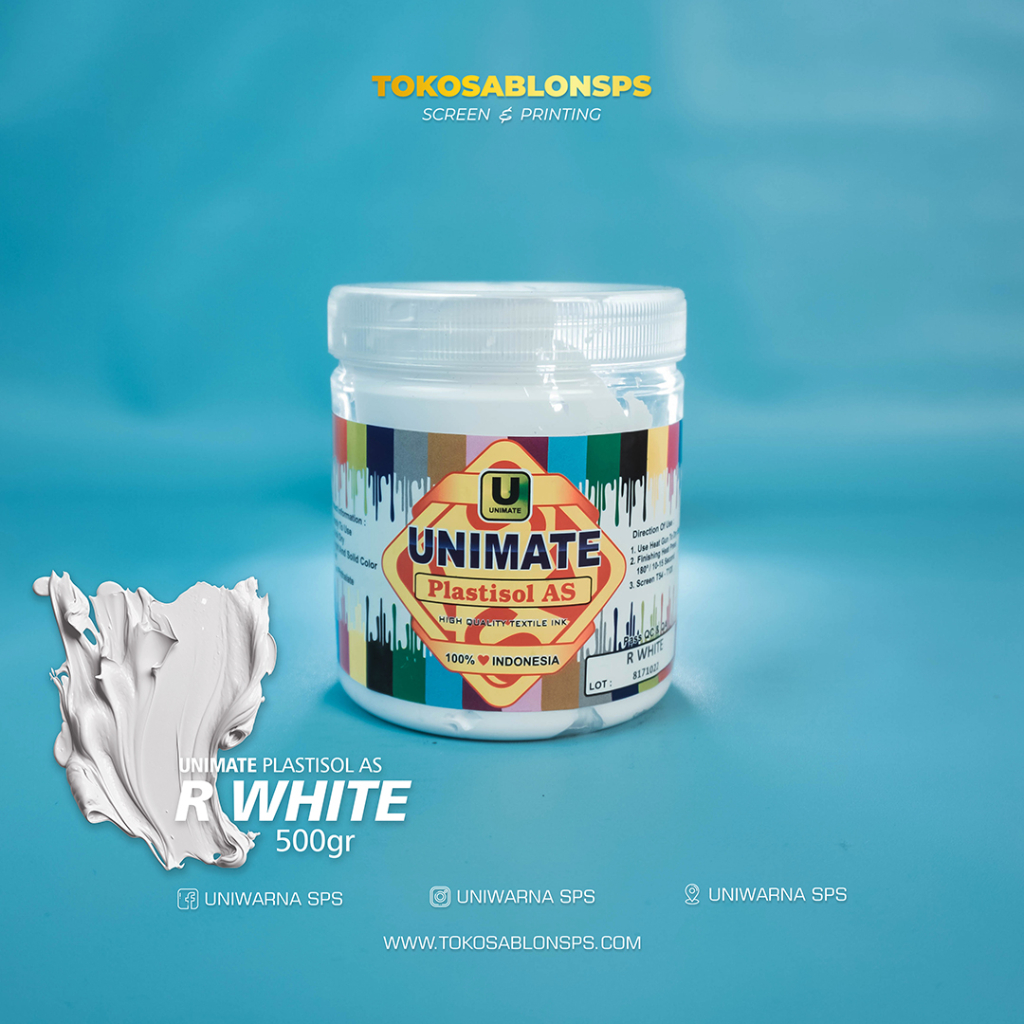 

Tinta Sablon Plastisol Unimate AS R WHITE @500GR