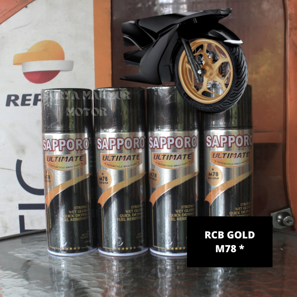Pilok/Pilox Sapporo Ultimate M78 Rcb Gold Cat Semprot Warna Emas