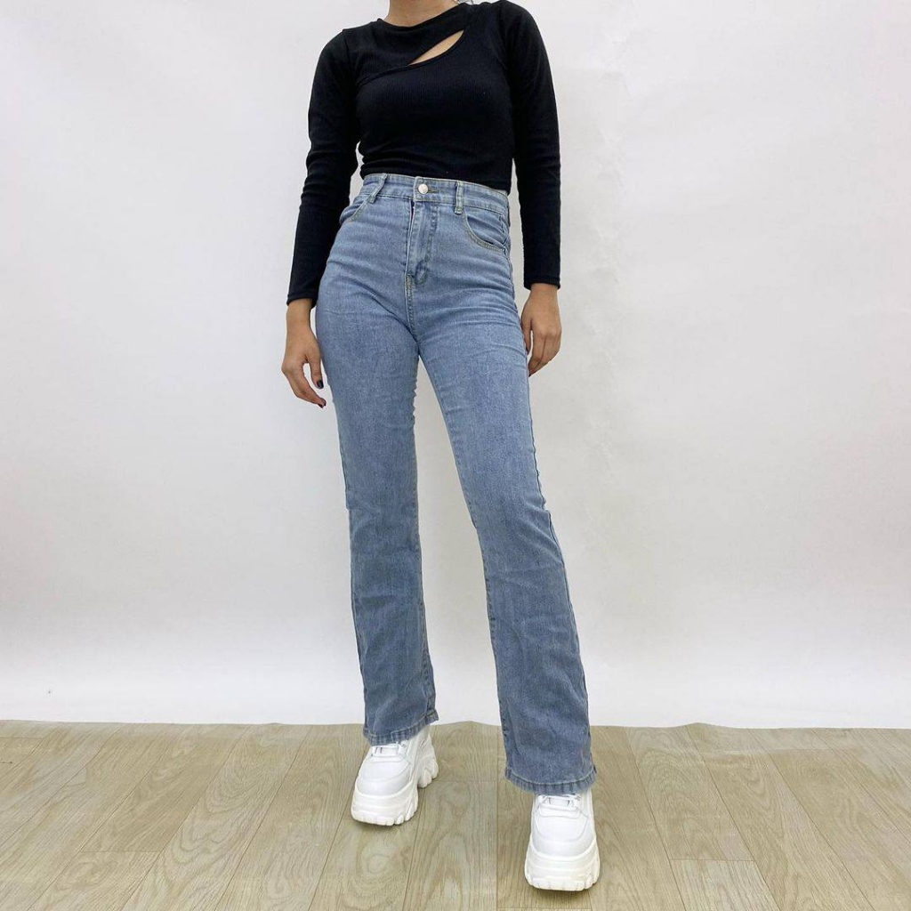 Highwaist Jeans Cutbray Loose - Celana Cutbray Wanita