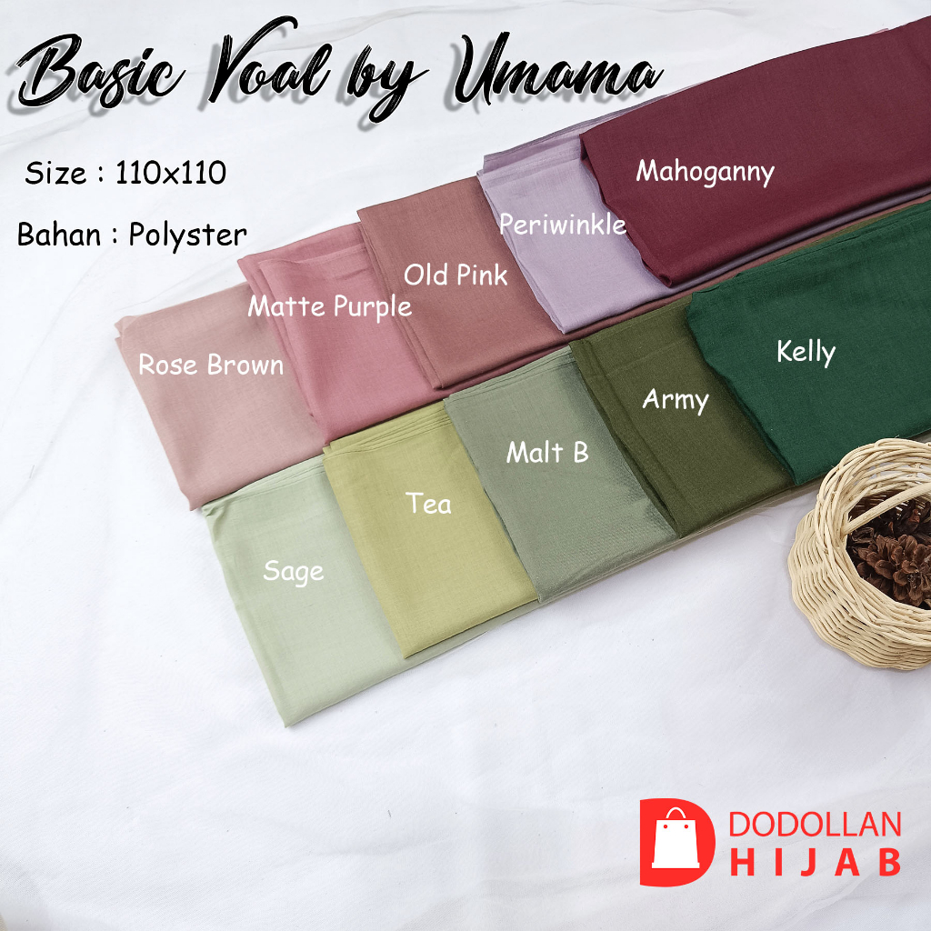 Jilbab Hijab Kerudung Polos Voal Umama / Segiempat Voal Polos Umama Polyster / Basic Voal