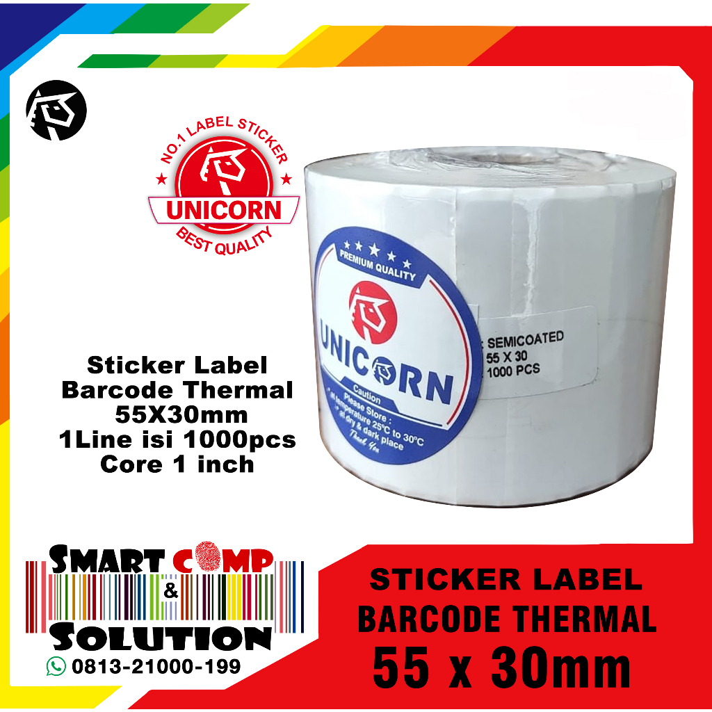 

Stiker Label Barcode Semicoated 55x30mm 1line Isi 1000pcs