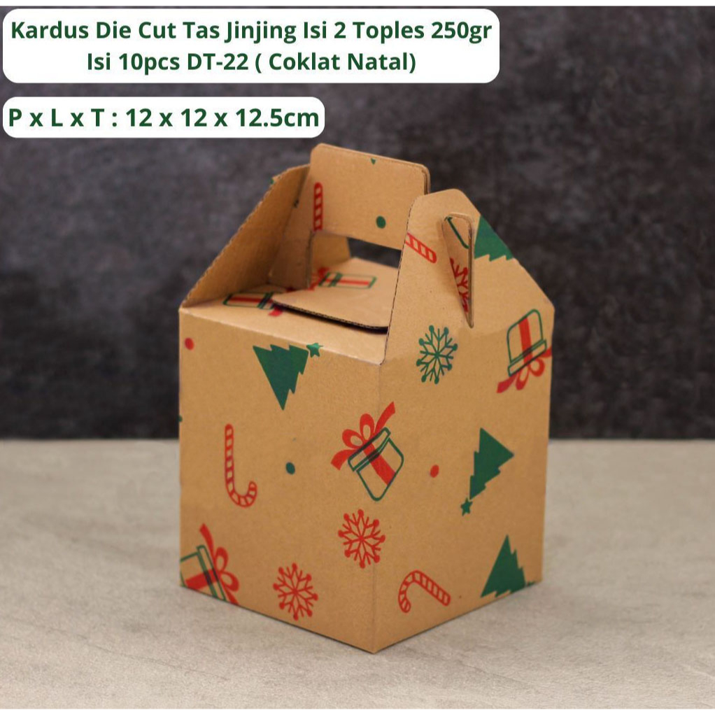 

( 10pcs ) Dus Toples 250gr Isi 2 Natal Box Jinjing Toples Kue Kering 300gr Isi 2 Parcel Chirstmas Kardus 12x12x12cm