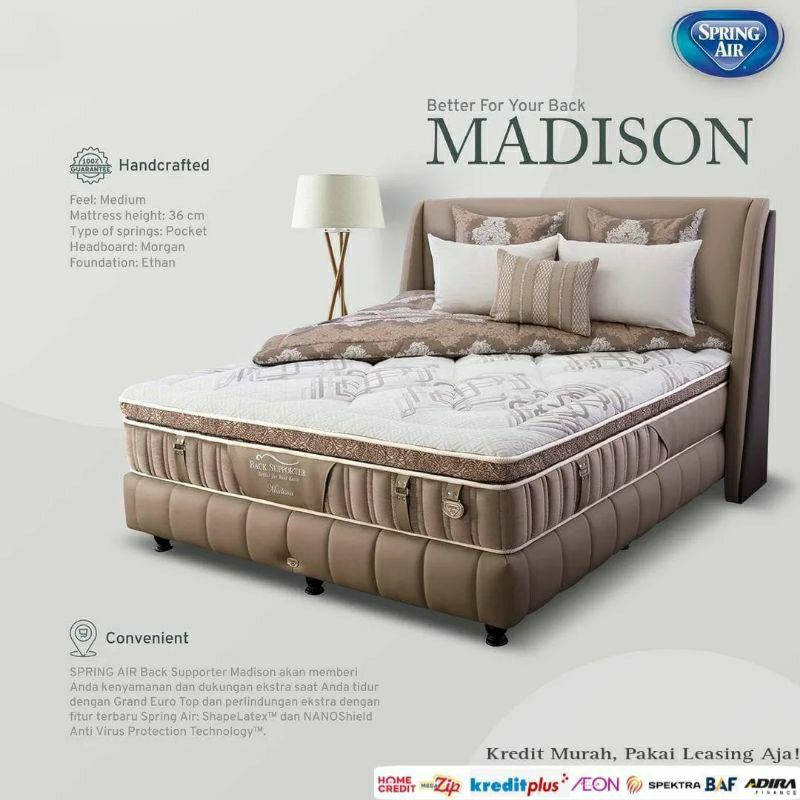 SET / Kasur Spring Air Madison Spring Bed LATEX 100/120/160/180/200 springbed 160x200 180x200