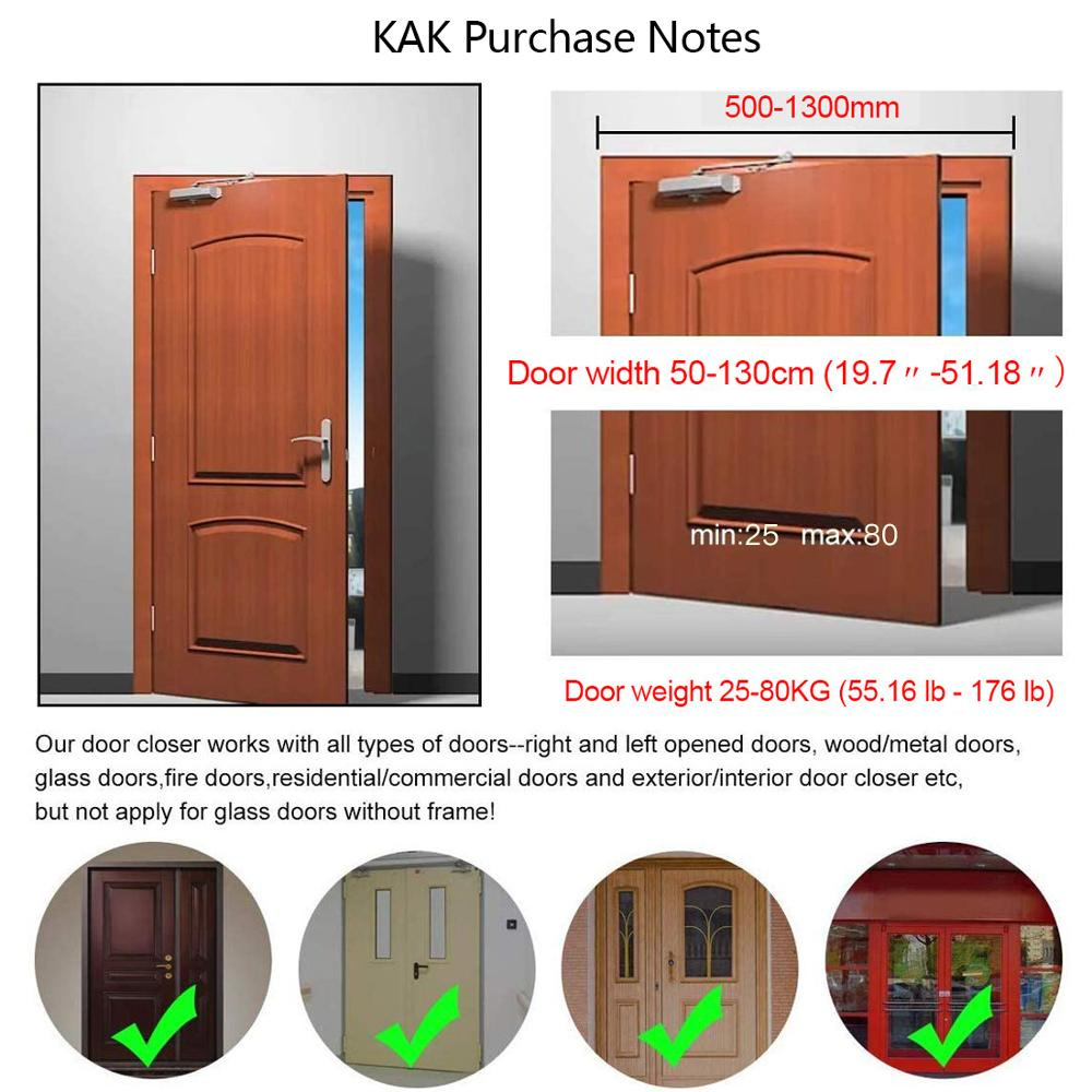 Penutup pintu otomatis /alat penutup pintu otomatis /25KG Hingga 85KG Peralatan Penutup Pintu Kecepatan Dibahas Bisu Perangkat Keras Pintu Penutup Lembut