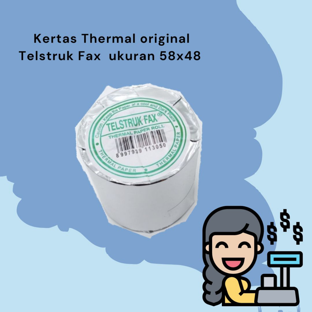 

Kertas Telstruk Fax Thermal Termal Paper Roll 58x48