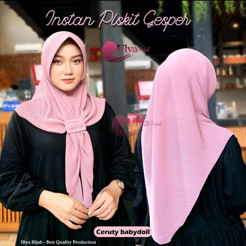 Aelsafa Hijab Jilbab Plisket | Jilbab Instan Plisket free gesper by Ulya Hijab