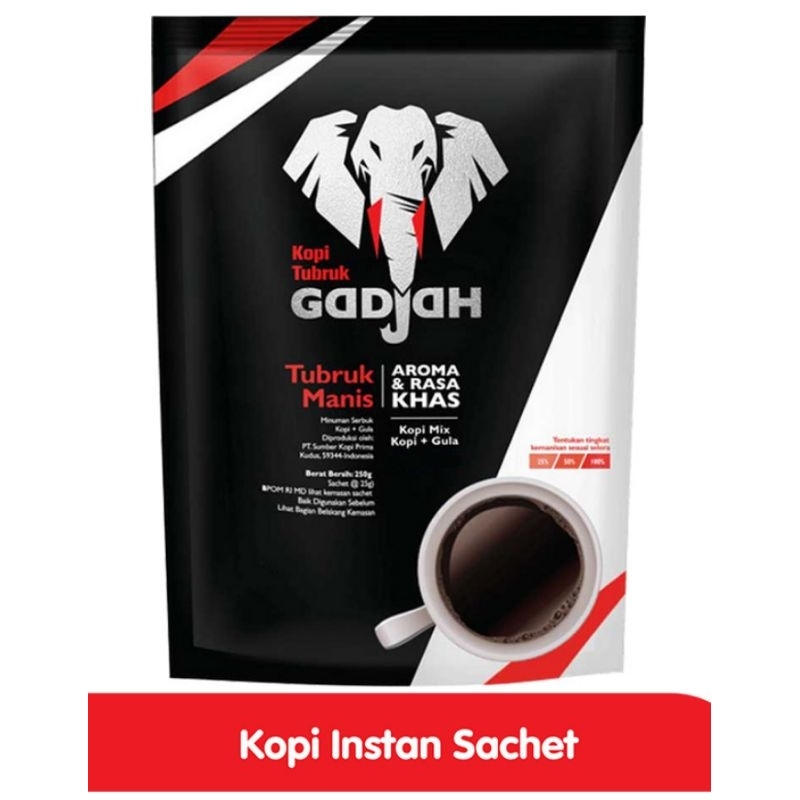 

Gadjah kopi tubruk sachet 23 gram