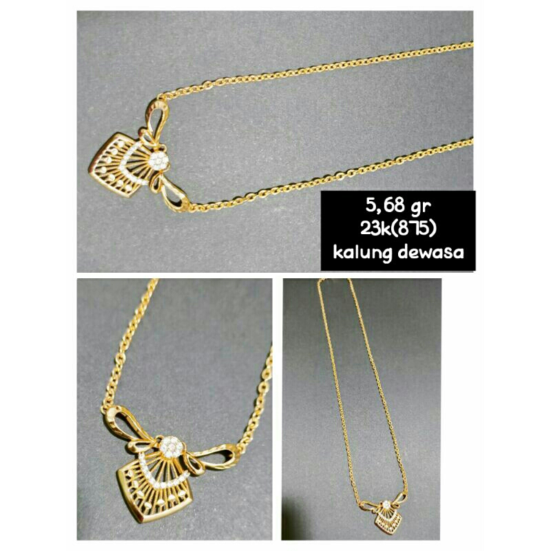 kalung dewasa emas asli 23k(875)