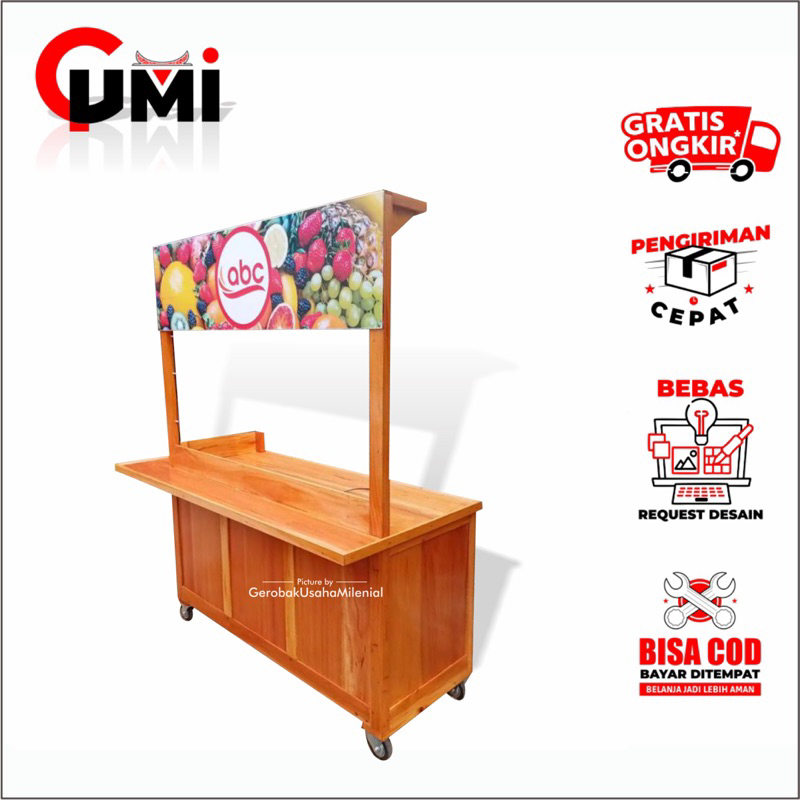 Gerobak Es Jus Buah - Gerobak minumah minimalis | grobak es buah | gerobak es teh