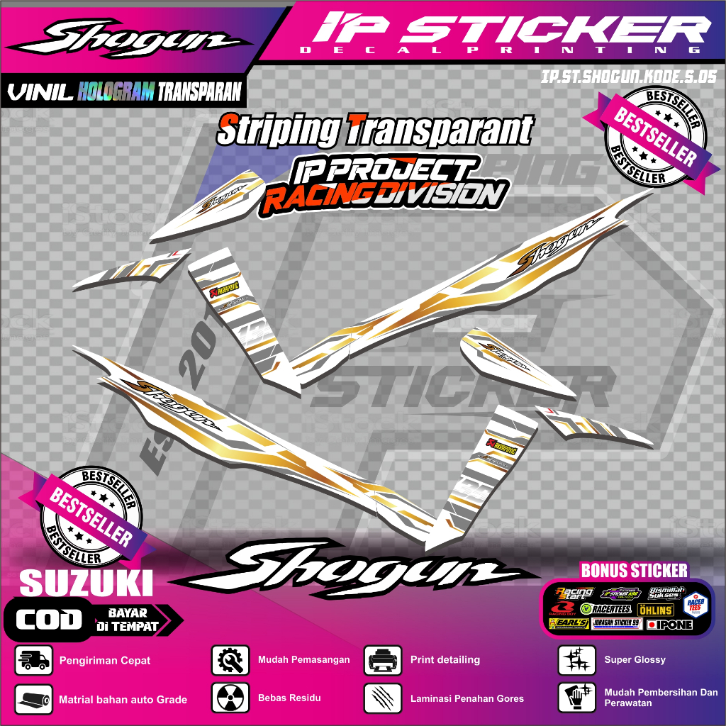 (cod) STIKER SRTIPING SHOGUN STIKER SRTIPING MOTOR SUZUKI SHOGUN KEREN STIKER LIST STIKER MOTOR DESA