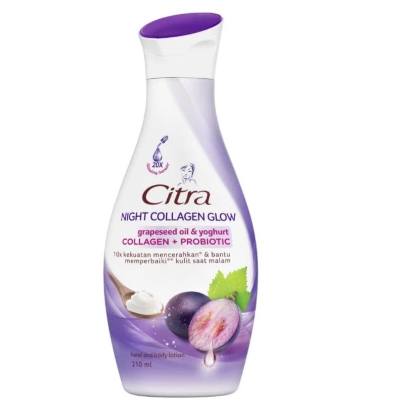 Hand an Body Lotion Malam Citra Night Collagen Glow 210 ml
