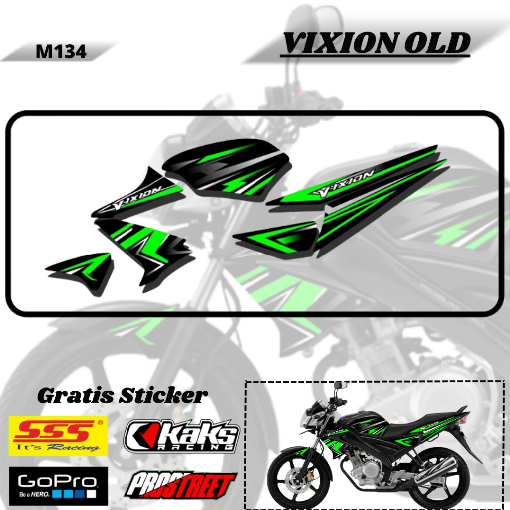 Lis Striping Sticker Variasi Aksesoris List Stiker Motor Yamaha Vixion Facelift Old Lama Lawas M134 