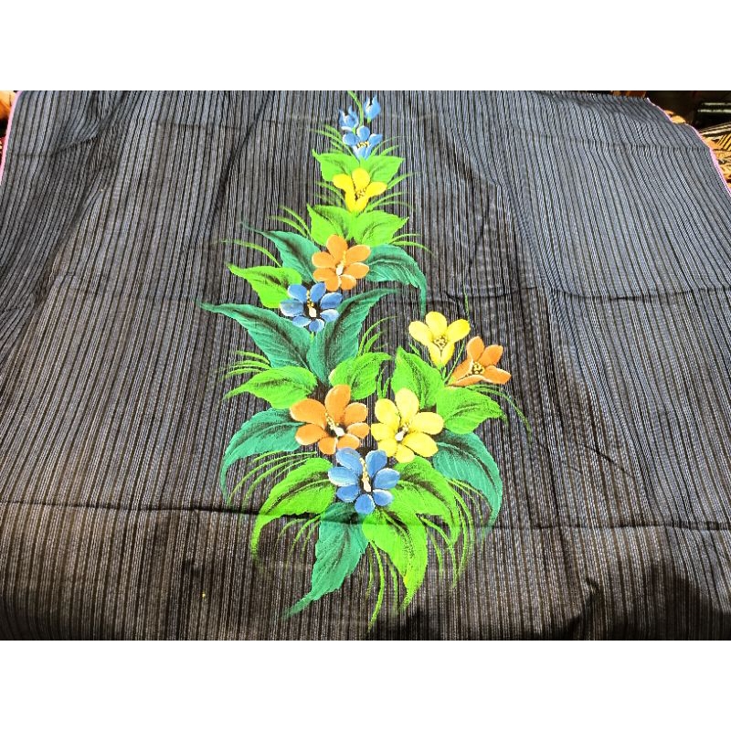 Kain tenun lurik ATBM lukis bunga