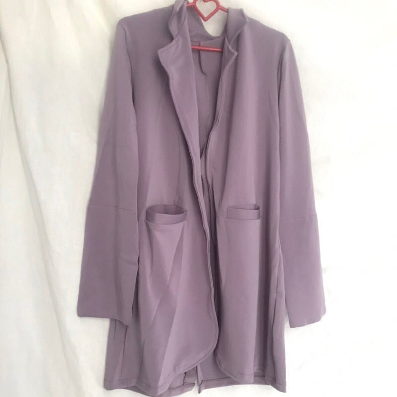 ‼️CLEARANCE SALE‼️NEW SEALED Long Coat Lilac Audrey Flanel Import luna.oshop Murah Adem Nyaman Dipak