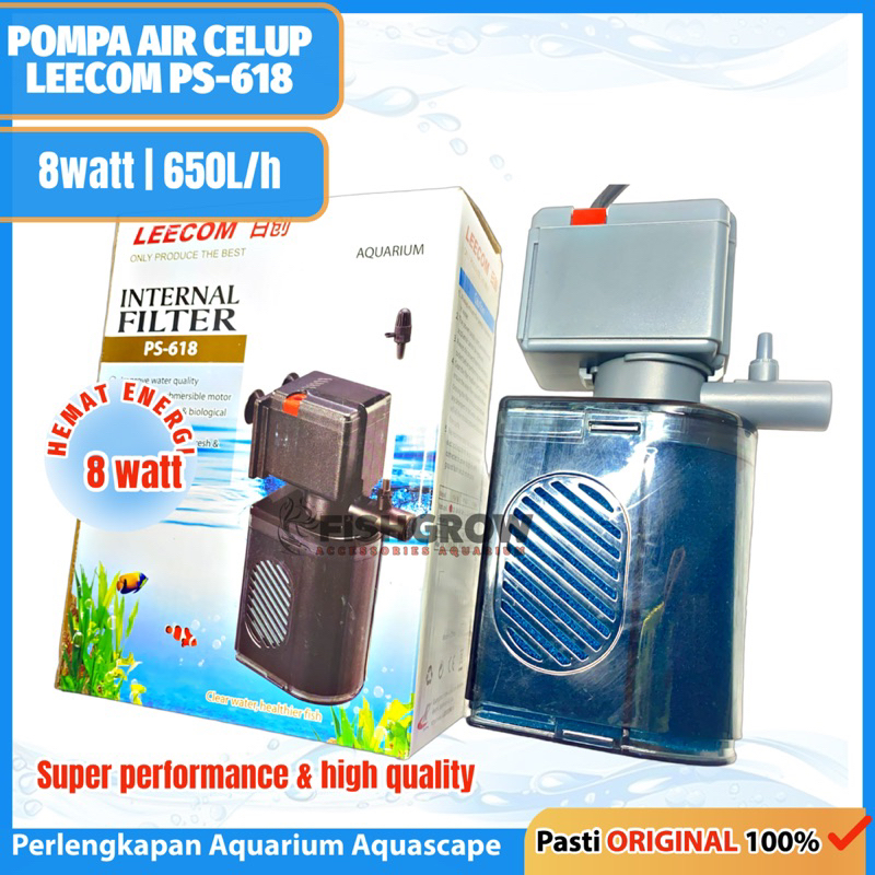 LEECOM PS618 POMPA AIR CELUP INTERNAL FILTER AQUARIUM 8WATT