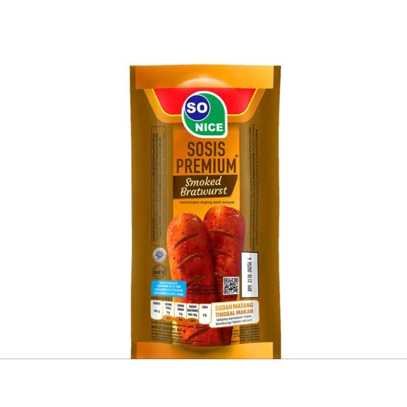so nice sosis premium 60 gr