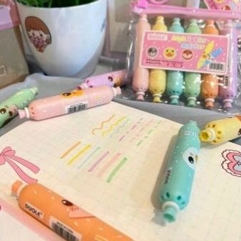 

RO Stabilo Lucu Bentuk Sosis 1 Set Isi 6PCS Warna Highlighter