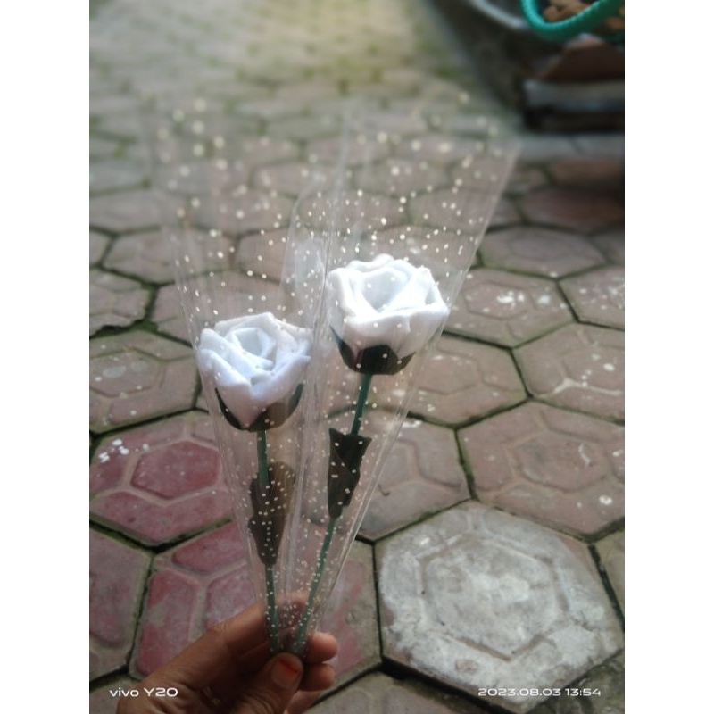 Bunga Mawar Flanel / Bungai tangkai Wisudah,Hari guru,Hari Ibu