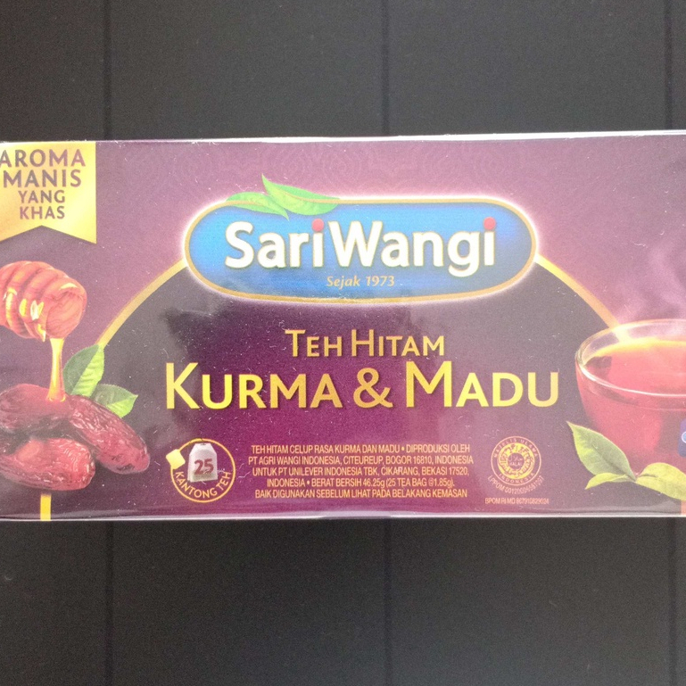 

2 PICIS TEH HITAM KURMA MADU ISI 25 SARI WANGI TERBAIK