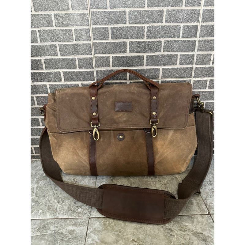 Tas Slempang Vintage Pria Bahan Kanvas / Postman bag