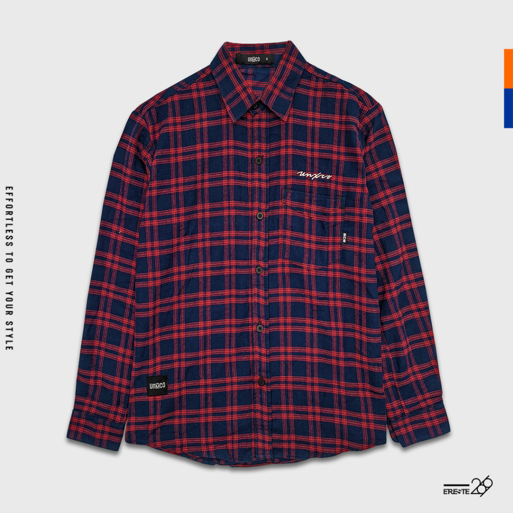 Ereste269 X Unxco Kemeja Flanel Red Navy