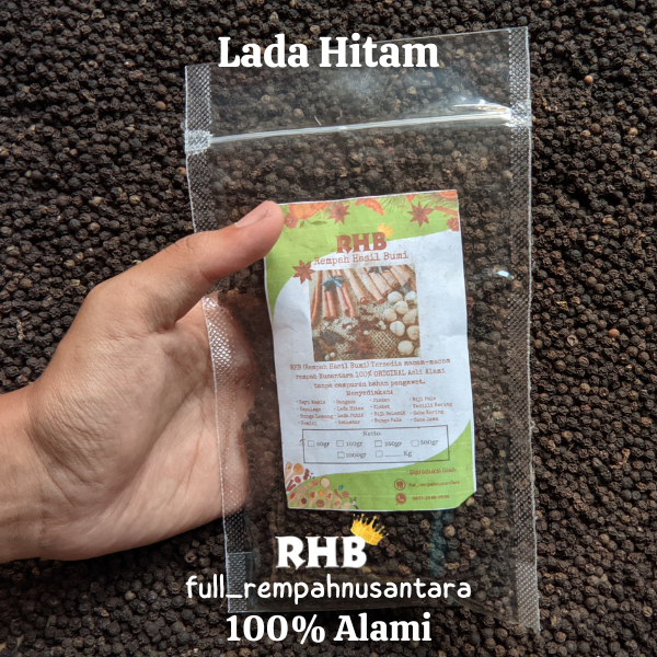 

100gr BIJI LADA HITAM UTUH/whole black pepper PREMIUM 100% ALAMI