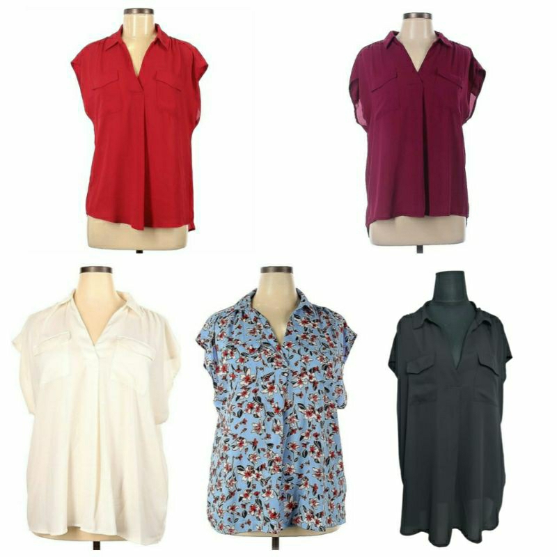 Blouse Top Roz&ali wanita dewasa Big size (size XS,M,L,XL,1X,2X,3X)