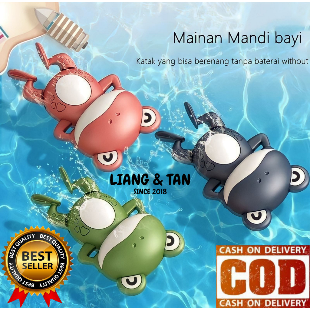 Sale ( Bisa Cod ) Promo Mainan Mandi Bayi Katak Berenang Bergerak / Mainan Mandi Anak Kodok Berenang