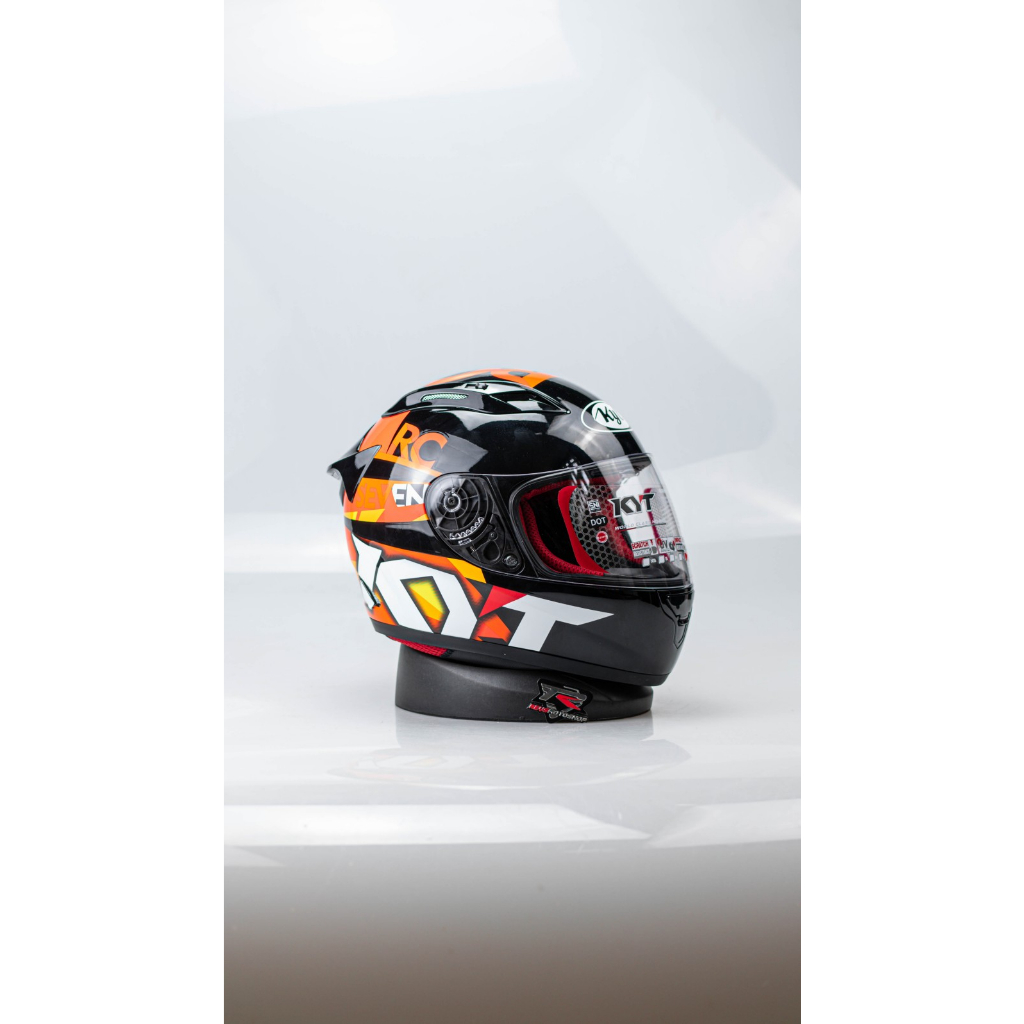 KYT Helm RC Seven / RC7 / RCSeven / RC-Seven BLACK ORANGE # 19