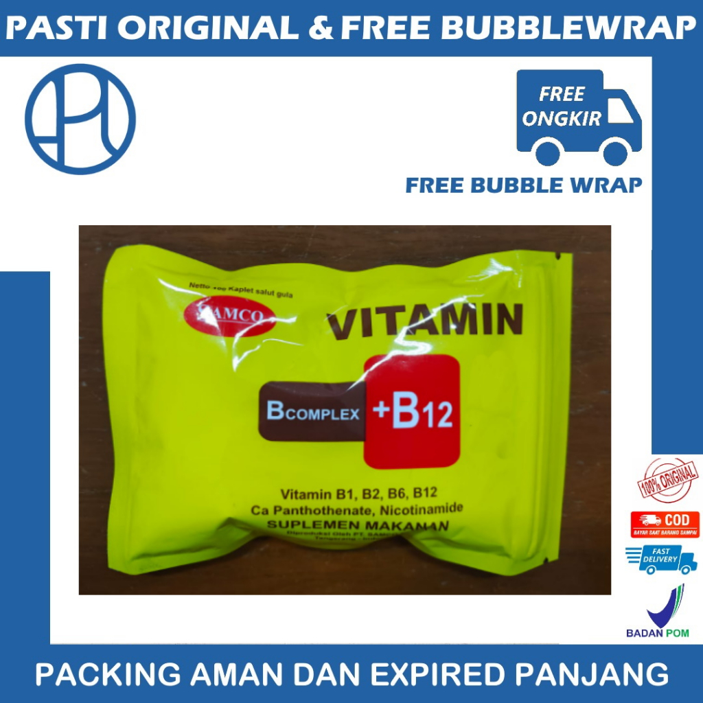 SAMCO VITAMIN B COMPLEX + B12 ISI 100 BCOMPLEX B COMPLEK BETOMINPLEX BETOMIN BETOMINPLEK
