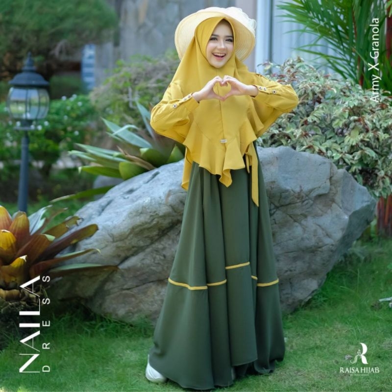 GAMIS SET KHIMAR PROMO || NAILA DRESS by RAISA HIJAB (SATU SET)