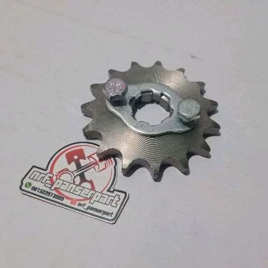 GEAR DEPAN BAJAJ FULSAR 180 UG3//GIR GIGI TARIK DEPAN PULSAR 180 UG3 428-13T/14T/15T SET KLEMAN PNP 