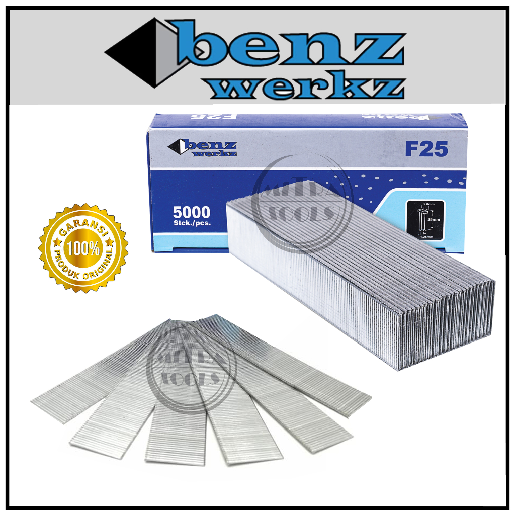

BENZ F-25 Isi Staples Mesin Paku Tembak Tipe Lurus Mata Air Nailer Gun / Isi Stapler Angin F25 F 25