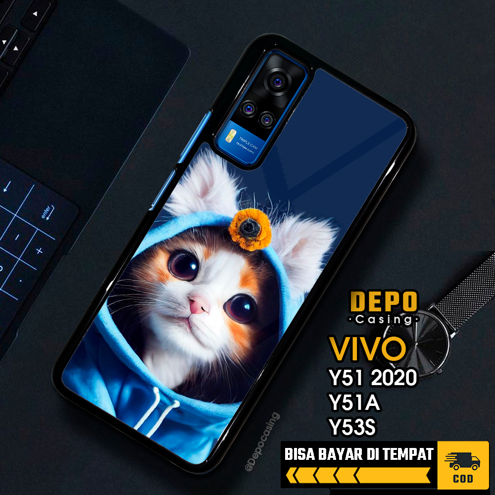 Case Vivo Y51 2020 Y51A Y53S Casing Vivo Y51 2020 Y51A Y53S Depo Casing [MEOW] Case Glossy Case Aest