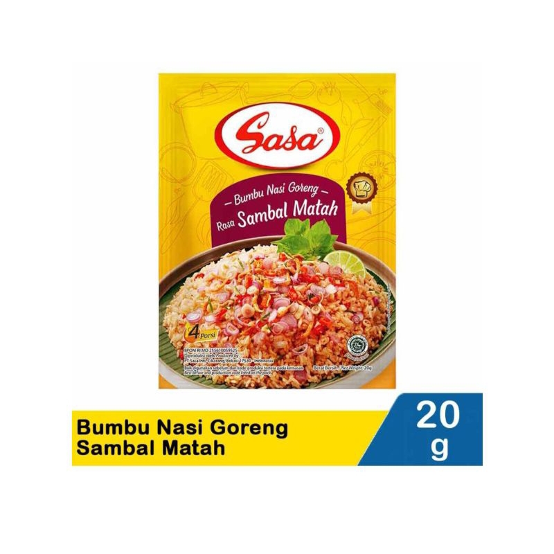 

sasa bumbu nasi goreng sambel matah 20gram dapat 6pcs
